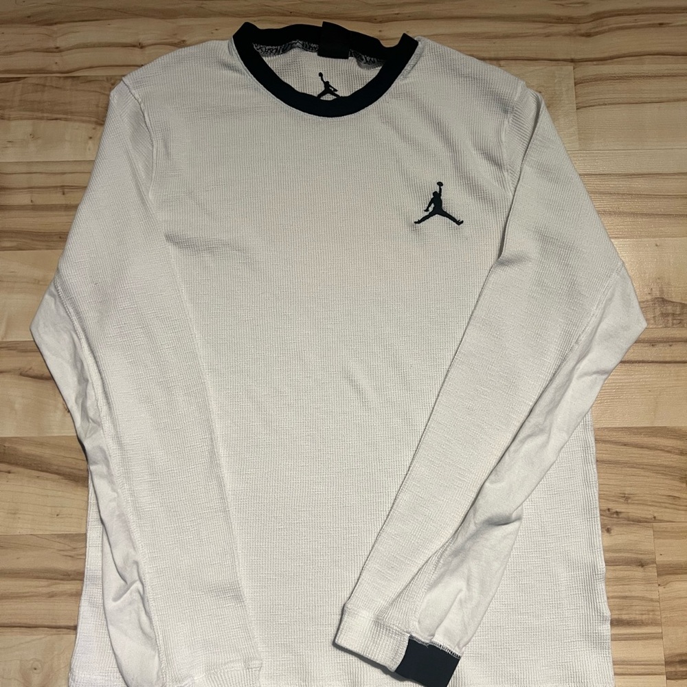 Jordan White and Black Long Sleeve Tee